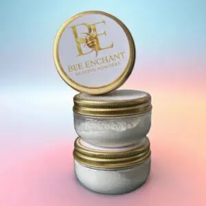 Elegant dusting powder containers with gold lids