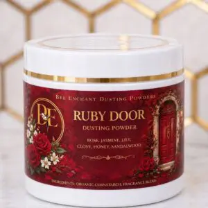 Luxurious floral dusting powder jar