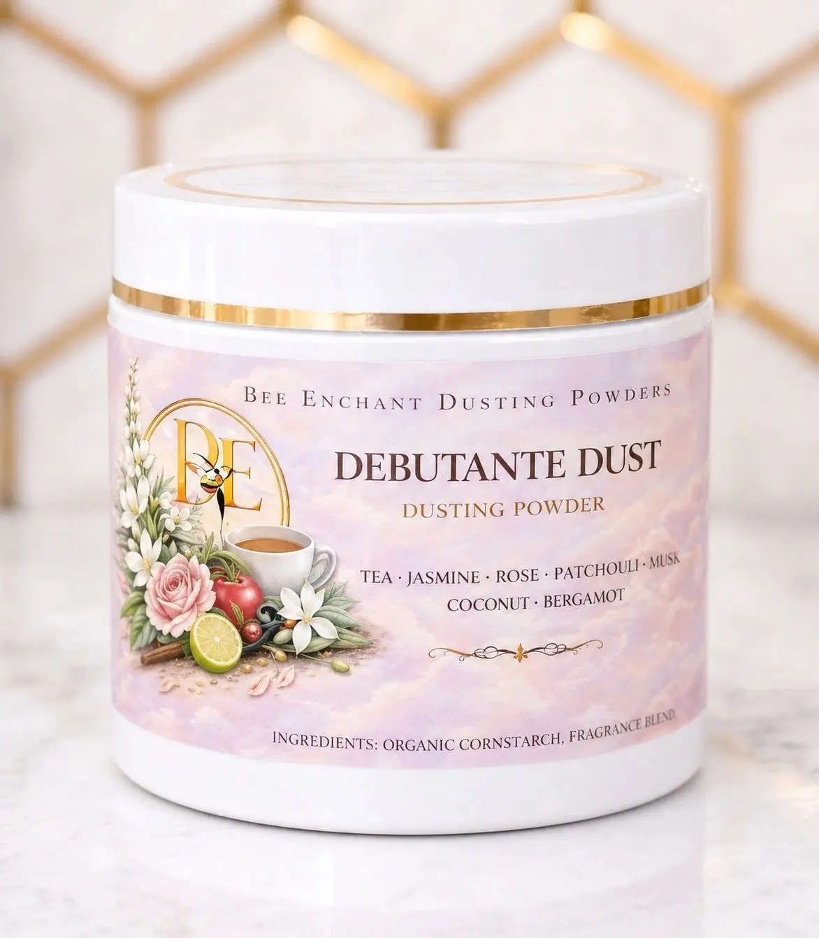 Debutante Dust powder with floral design